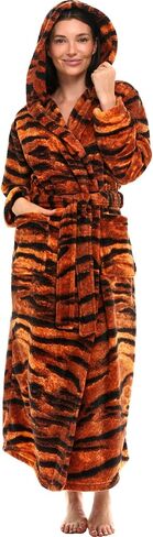 Alexander Del Rossa Women's Plush Fleece Robe with Hood, Warm Bathrobe 3X-4X Bengal Tiger Limited Edition (A0116A134X) in Saudi Arabia