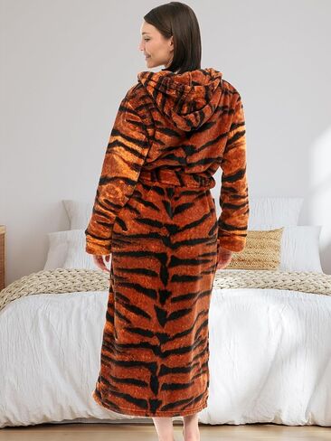 Alexander Del Rossa Women's Plush Fleece Robe with Hood, Warm Bathrobe 3X-4X Bengal Tiger Limited Edition (A0116A134X) in Saudi Arabia