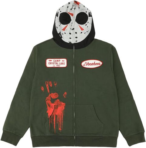 Bioworld Friday The 13th Jason Long Sleeve Men’s Green Cosplay Hoodie in Saudi Arabia