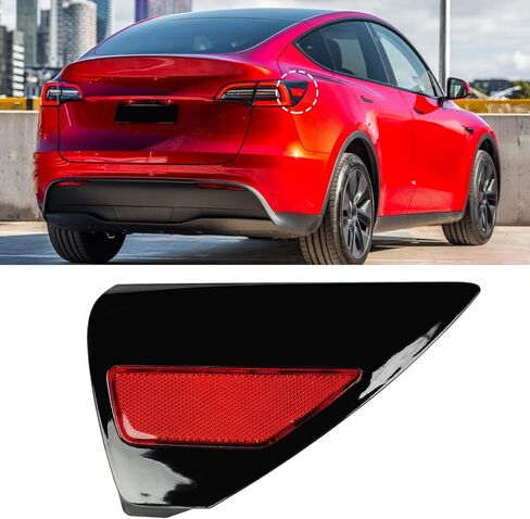Jaronx Compatible with Tesla Charging Port Cover for Model 3 2017-2024 Model Y 2020-2024, Rear Left Side Taillight Charge Door Cover Reflector for Tesla, Charging Port Cover Replacement 1084854-99-J in Kuwait