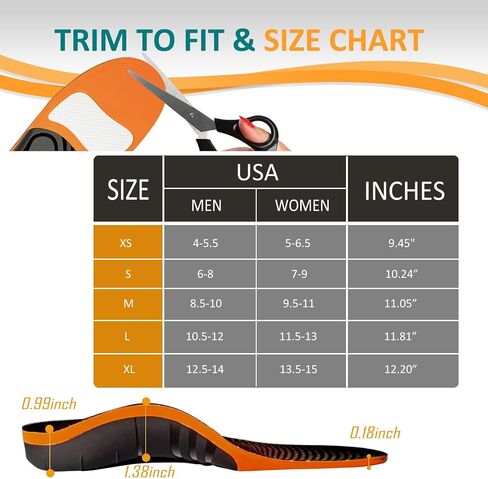 Plantar Fasciitis Insoles for Standing All Day, Heavy Duty High Arch Suppport Pain Reflief Orthotic Insert for Flat Feet Women Men Work Boots Shoe (Black, L | Men 10.5-12/WOMEN 11.5-13) in Saudi Arabia