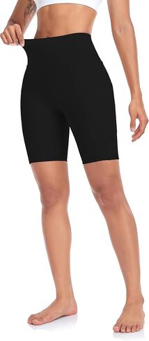 SEEMLY High Waisted Yoga Shorts for Women Tummy Control Fitness Athletic Workout Running Shorts with Deep Pockets in Kuwait