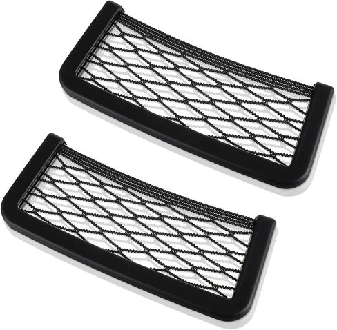 2pcs Plastic Car Net Pocket 7.87 X 3.14inch Self-Adhesive Multifunctional Car Storage Net,Car Net Pocket Phone Car Mesh Net Holder for Most Vehicle Interior in Saudi Arabia