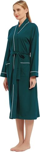 100% Cotton Robes for Women Long Sleeve Lightweight Soft Knit Womens Bathrobe in Saudi Arabia