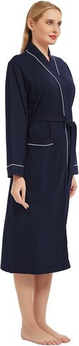 100% Cotton Robes for Women Long Sleeve Lightweight Soft Knit Womens Bathrobe in Saudi Arabia
