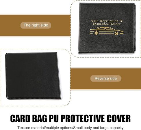 2 PCS Car Registration Insurance Card Holder, 10.55In x 4.80In Vehicle Paperwork Organizer for ID Key Contact Information Card, Foldable Design, Universal for Most Cars (Black & Yellow) in Saudi Arabia