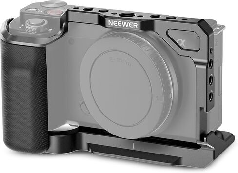 NEEWER ZV-E10 Camera Cage Compatible with Sony ZV-E10, Aluminum Video Shooting Cage Rig with Arca Type QR Plate, 1/4" Threads, Cold Shoe Mounts Compatible with SmallRig Top Handles Video Rigs, CA003 in Saudi Arabia