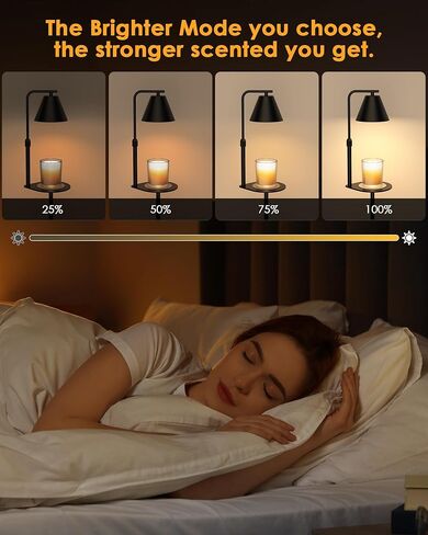 Adjustable Floor Lamp Candle Warmer Lamp, Electric Candle Lamp Warmer with Timer, Diammable Wax Melt Warmer with 2 Halogen Bulbs for Women House Warming Gift New Home Decor in Kuwait