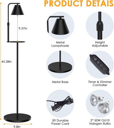 Adjustable Floor Lamp Candle Warmer Lamp, Electric Candle Lamp Warmer with Timer, Diammable Wax Melt Warmer with 2 Halogen Bulbs for Women House Warming Gift New Home Decor in Kuwait