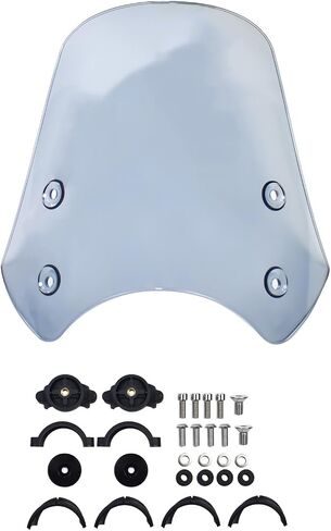 الزجاج الأمامي للدراجات النارية لـ Universal Har-ley FXST Softail/FXSTB Night Train FXDC Wide Glide/FXSB Breakout/FXDL Low Rider Windshield Protector Windproof Fairing Wind Deflector (رمادي دخاني) in Kuwait