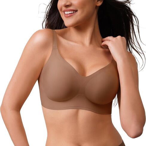 Closemate Wireless Comfort Bra for Women No Underwire Seamless Bralettes with Soft Support V Neck Full Coverage Everyday Bra in Saudi Arabia