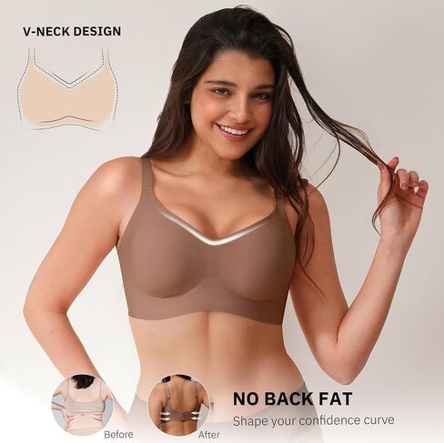 Closemate Wireless Comfort Bra for Women No Underwire Seamless Bralettes with Soft Support V Neck Full Coverage Everyday Bra in Saudi Arabia