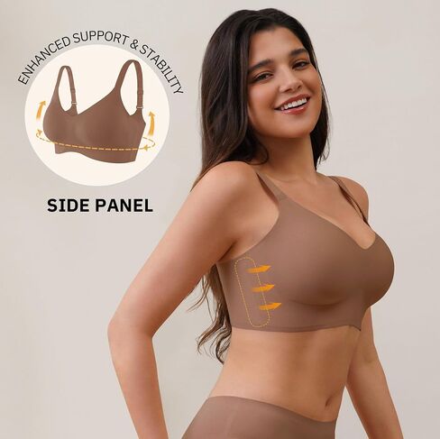 Closemate Wireless Comfort Bra for Women No Underwire Seamless Bralettes with Soft Support V Neck Full Coverage Everyday Bra in Saudi Arabia