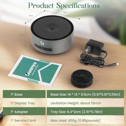 Huanyu التلقائي رفع خفض العرض الرفع 360 درجة الدورية المرحلة المغناطيسية عرض الوقوف المضادة للجاذبية العرض العائمة الدوران التلقائي ديكور الرفع المغناطيسي (تحميل 400 جرام رمادي) in Kuwait