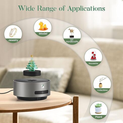 Huanyu التلقائي رفع خفض العرض الرفع 360 درجة الدورية المرحلة المغناطيسية عرض الوقوف المضادة للجاذبية العرض العائمة الدوران التلقائي ديكور الرفع المغناطيسي (تحميل 400 جرام رمادي) in Kuwait