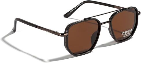 Polarized TR90 Sunglasses Vintage Square Flattop Sun Glasses Double Bridge Metal UV400 Eyewears in Saudi Arabia