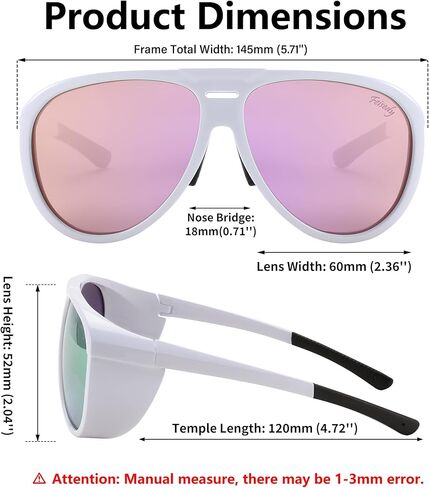 FEISEDY Polarized Aviator Sunglasses Men Women Oversized Round Steampunk Sunglasses Side Shield Goggles B0095 in Kuwait