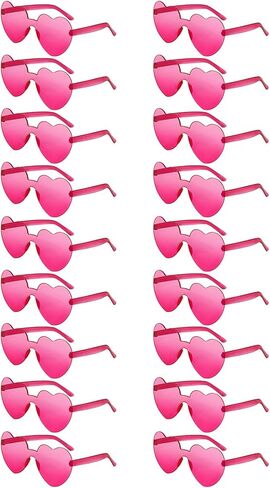 SUNOVELTIES 18 Heart Shape Rimless Sunglasses Transparent Candy Color Party Glasses Colored Eyewear for Women in Kuwait