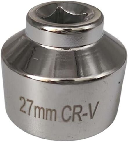 27mm Oil Filter Wrench, 3/8" Drive Socket Wrench, 6 Point Oil Filter Removal Tool, Chrome Vanadium Steel Wrench for Mercedes, Mini, Volvo, Audi, Porsche (27 mm) in Saudi Arabia