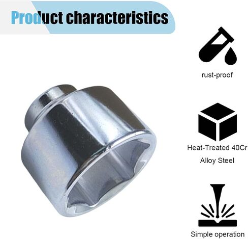 27mm Oil Filter Wrench, 3/8" Drive Socket Wrench, 6 Point Oil Filter Removal Tool, Chrome Vanadium Steel Wrench for Mercedes, Mini, Volvo, Audi, Porsche (27 mm) in Saudi Arabia