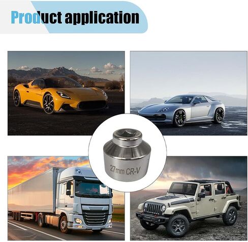 27mm Oil Filter Wrench, 3/8" Drive Socket Wrench, 6 Point Oil Filter Removal Tool, Chrome Vanadium Steel Wrench for Mercedes, Mini, Volvo, Audi, Porsche (27 mm) in Saudi Arabia