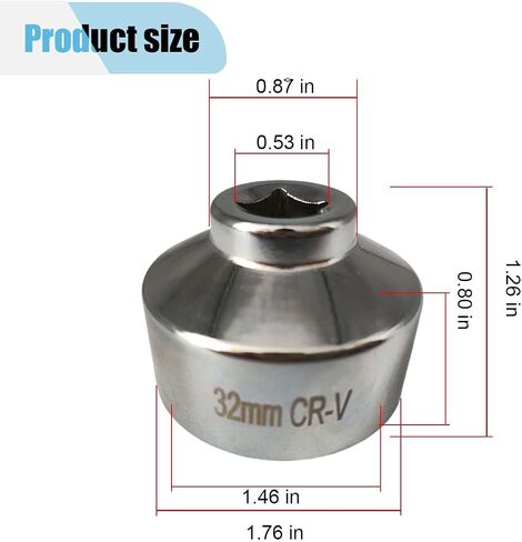 27mm Oil Filter Wrench, 3/8" Drive Socket Wrench, 6 Point Oil Filter Removal Tool, Chrome Vanadium Steel Wrench for Mercedes, Mini, Volvo, Audi, Porsche (27 mm) in Saudi Arabia