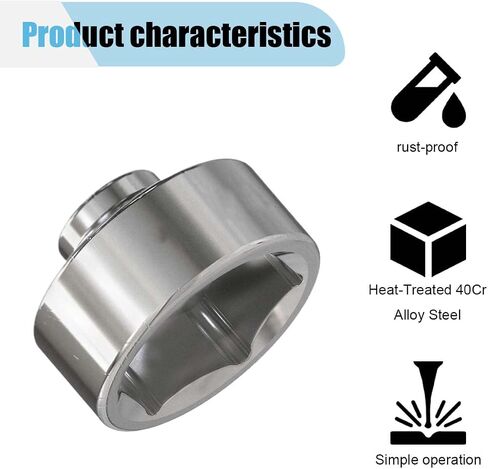 27mm Oil Filter Wrench, 3/8" Drive Socket Wrench, 6 Point Oil Filter Removal Tool, Chrome Vanadium Steel Wrench for Mercedes, Mini, Volvo, Audi, Porsche (27 mm) in Saudi Arabia