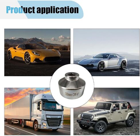 27mm Oil Filter Wrench, 3/8" Drive Socket Wrench, 6 Point Oil Filter Removal Tool, Chrome Vanadium Steel Wrench for Mercedes, Mini, Volvo, Audi, Porsche (27 mm) in Saudi Arabia