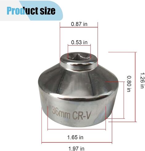 27mm Oil Filter Wrench, 3/8" Drive Socket Wrench, 6 Point Oil Filter Removal Tool, Chrome Vanadium Steel Wrench for Mercedes, Mini, Volvo, Audi, Porsche (27 mm) in Saudi Arabia
