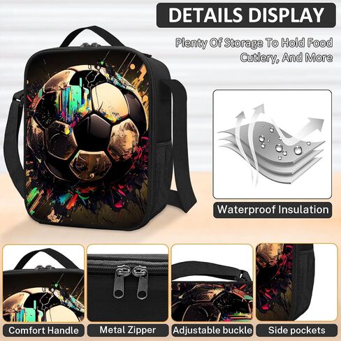 School Backpack For Boys - 4pcs Soccer s Boys Backpack With Lunch Box And Pencil Case For Kids Children Teens Elementary Middle School - Boys Backpacks Ages 6-18，17″ Sports Bookbag Travel Back Pack in Kuwait