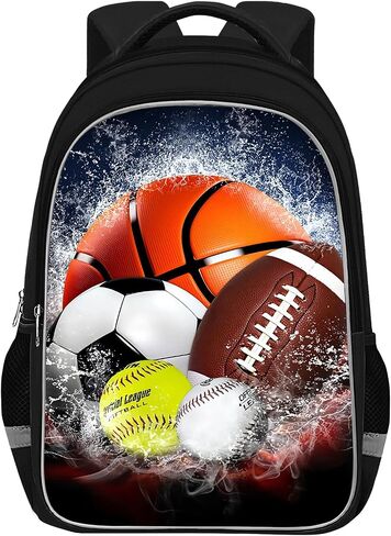 School Backpack For Boys - 4pcs Soccer s Boys Backpack With Lunch Box And Pencil Case For Kids Children Teens Elementary Middle School - Boys Backpacks Ages 6-18，17″ Sports Bookbag Travel Back Pack in Kuwait