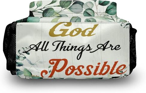 Bible Backpack Sage Green Floral Backpack Christian Gifts Back to School Bag with God All Things are Possible Bookbag for Women Kids Girls Boys Teens in Saudi Arabia