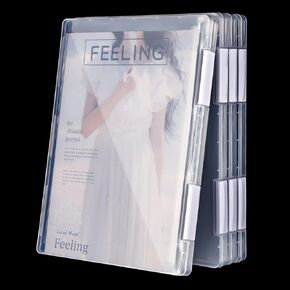 4 Pcs Portable Project Case Clear A4 File Box Transparent File Slim Cases Plastic Storage File Boxes Board Game Storage Organizer for A4 Paper Document Magazine Office School Supplies, 12.1 x 9.1 Inch