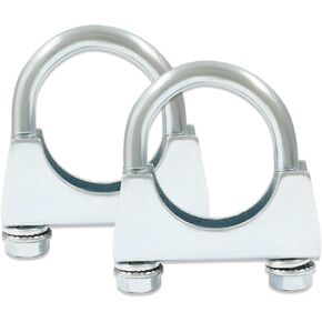 1-1/2'' U Bolt Muffer Exhaust，Heavy Duty Exhaust Clamp with Saddle Style U-Bolt Pack of 2