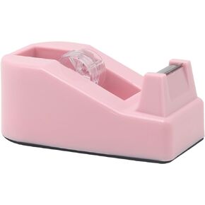 SHOIKOM Stylish and Sharp Desktop Tape Dispenser Cute Office Tape Dispenser for Desk - Non-Skid Base, Macaron Pink