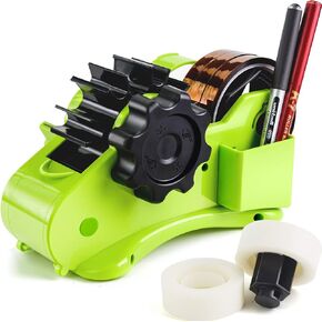 Cute Pink Heat Tape Dispenser with Pen Slot and 1"& 3" Dual-roll cores,semi-Automatic Desk 3/4" Sublimation Tape Dispenser & Cut, Designed for Office,School and Warehouse.