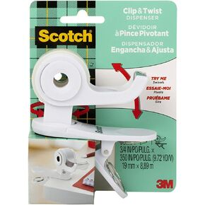 Scotch Desktop Tape Dispenser, White, Great for Gift Wrapping, 1 Dispenser