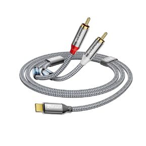 USB C to 2 RCA Audio Cable,Type-C to RCA Male to Male Y RCA Splitter,2RCA Jack USB-C Audio Cable with Magnetic Ring Supports Compatible with iPhone 15 Series,Amplifier,Car Stereo,Home Theater,DVD-6FT