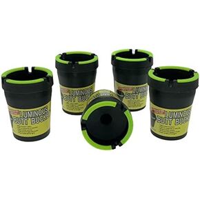 5 Pack Smokers Ashtray Stub Out Cups-Style Glow in the Dark Butt Bucket Ashtray Cigarette Self-Extinguishing Car Cup Holder Ashtray with Lid Outdoor Portable Truck Home Travel Black