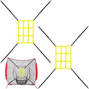 2 Pcs Baseball Pitching Target Adjustable Strike Target 9 Pocket Throwing Target for Softball Net Practice Accuracy Baseball Training Equipment for 6 x 6, 7 x 7 or 8 x 8 ft Nets