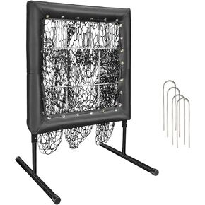 Jalunth Baseball Softball 9 Hole Pitching Net Strike Zone Heavy Duty Training Aid Equipment Pitch Target for Home Backyard Kids Youth Adults with 4 Ground Stakes