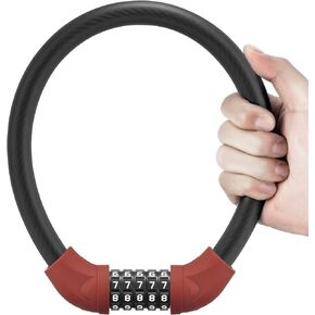 ROCKBROS Bike Lock 5 Digit Cable Lock Lightweight Bicycle Lock Bike Lock Combination Portable Lock for Bike
