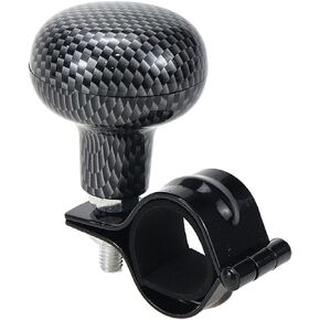 Modengzhe 2.2-Inch Steering Wheel Spinner Knob with 1.2-Inch Metal Clamping Ring for Trucks Buses Large Vehicles (Lattice Pattern ABS Head)