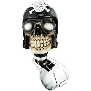 Lunsom Wheel Spinner Knob, Skull Shape Spinning Wheel Suicide Knob Power Handle Turning Aid Helpers Spinner Knobs Fit Most Vehicle