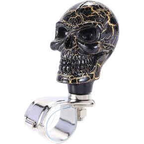 Skull Steering Wheel Spinner Knob Suicide Power Handle Turning Driving Universal Fit Most Vehicles Cars Trucks Tractors Mowers Forklifts Boat Golf Carts (Red)