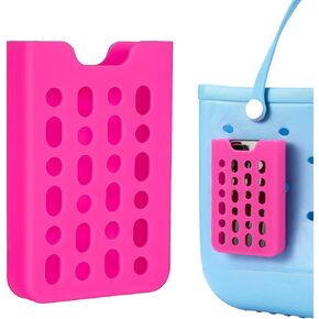 PARBEE Phone Holder Compatible with Bogg Bag, Silicone Pink Phone Holder Keep Your Phone Handy in Tote Bag, Insert Accessory Charm for Bogg Bags