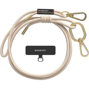 MAGEASY Crossbody Cell Phone Lanyard - Premium Rope Cell Phone Lanyard | 6mm Thick Universal Adjustable Phone Strap for iPhone, Samsung & More | For Traveling, Hiking, Daily Use - Very Peri