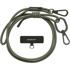 حبل للهاتف الخلوي MAGEASY Crossbody - حبل ممتاز للهاتف الخلوي | حزام هاتف عالمي قابل للتعديل بسمك 6 مم لهواتف iPhone وSamsung والمزيد | للسفر والمشي لمسافات طويلة والاستخدام اليومي - بيري جدًا