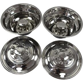XIUHUA 17 Inch 8 Lugs 5 Hand Holes Stainless Steel Wheel Simulators for 2003-2021 Dodge 3500 Dually Wheel Truck
