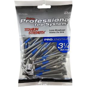 Pride Professional Tee System 3-1/4-Inch Titanium Strength Wood Golf Tees, 65 ct Silver